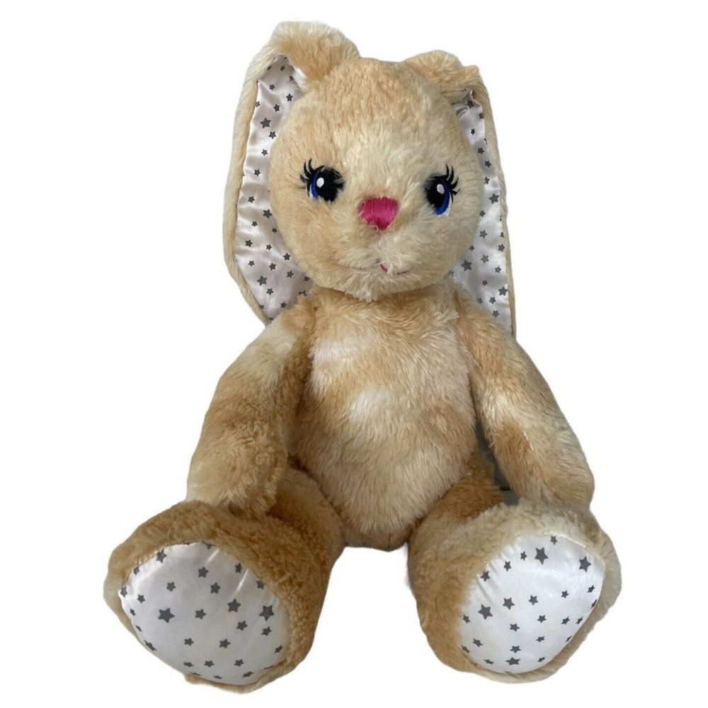 Build a Bear Plush More Moves Bunny Rabbit Stars Jointed Stuffed Tan Posable 17"